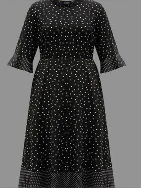 NWT: size 14/16 BloomChic Black Polka Dot cinched waist Dress with pockets